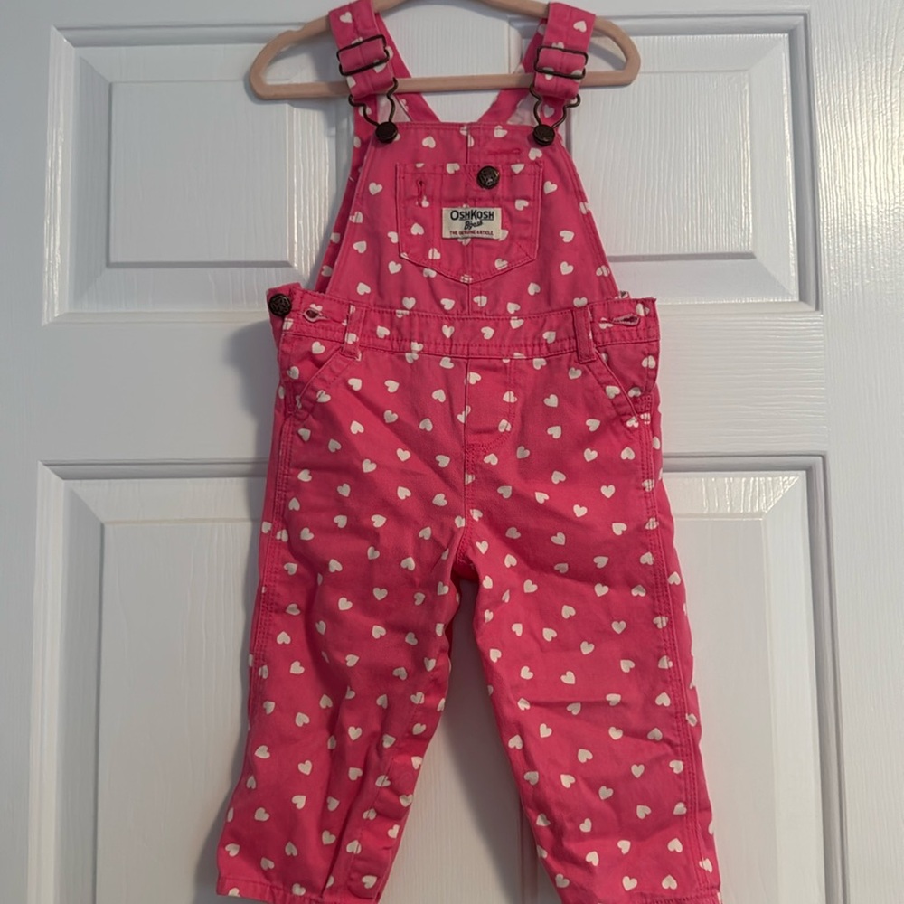 Pink with hearts overalls